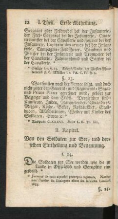 II. Kapitel. Von den Soldaten zur See, und derselben Eintheilung und Benennung