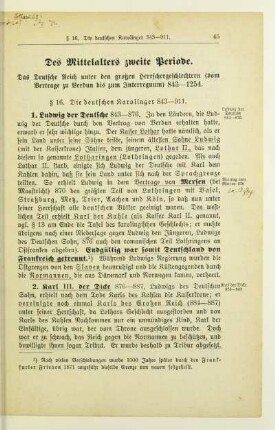 Des Mittelalters zweite Periode. Das Deutsche Reich unter den großen Herrschergeschlechtern (vom Vertrage zu Verdun bis zum Interregnum) 843-1254