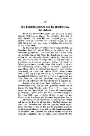 Die Hypothekenbanken und die Mobilisierung des Bodens