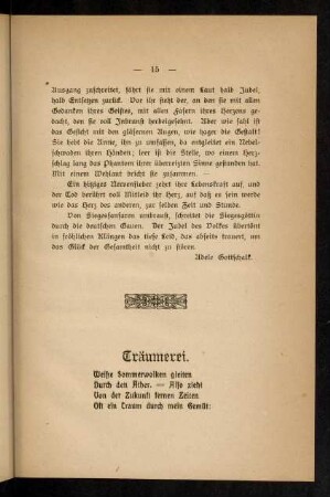 15-16, Träumerei. Gedicht.