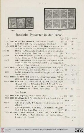 Russische Postämter in der Türkei (Nr. 1452-1476)