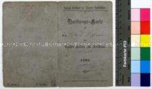 Quittungskarte des Zentralverbands der Maurer Deutschlands für Albert Hoffmann