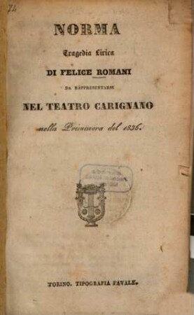 Norma : Tragedia lirica