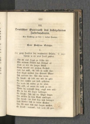 III. Deutscher Hausrath des sechszehnten Jahrhunderts.
