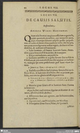 Locus VII. De Causis Salutis