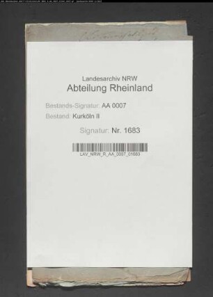 Bruchstücke eines Schreibens aus Münster (betreffend Corvey unter anderem).