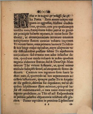 Casparis Sagittarii Epistola ad Georgium Iacobum Mellinum, doctissimum huius dissertationis auctorem