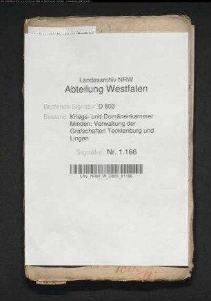 Das Landschaftskapital des v. Schade, später v. Cavales, v. Bennings und des Kaufmanns Kriege zu Lengerich