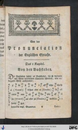 Von der Pronunciation der Englischen Sprache.