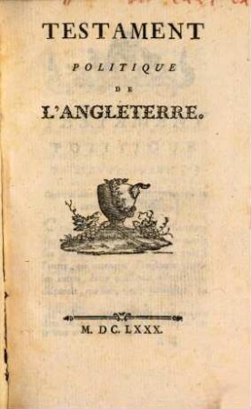 Testament politique de l'Angleterre