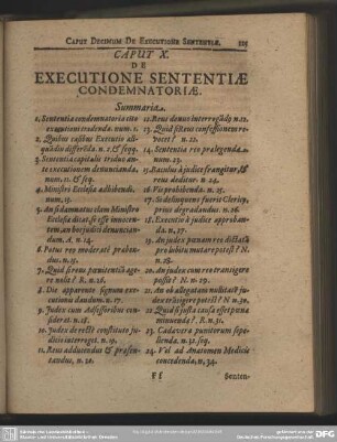 Caput X. De Executione Sententiae Condemnatoriae