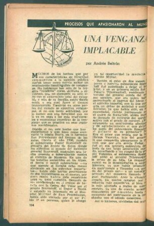 Una venganza implacable : Procesos que apasionaron al mundo