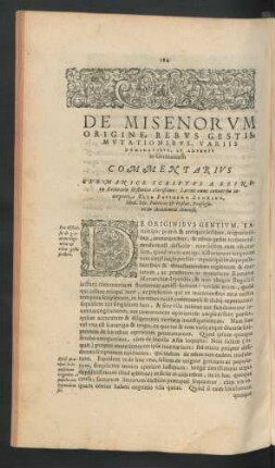 De Misenorum Origine, Rebus Gestis, Mutationibus, Variis Dominatibus, Et Adventu in Germaniam.
