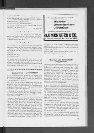 Straßennamen - geschichtlich?