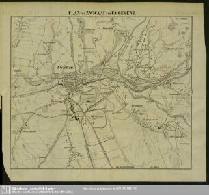 Plan von Zwickau und Umgegend