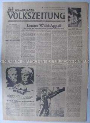 Kommunistische Zeitung für Hamburg und Umgebung u.a. zu den Kommunalwahlen der Britischen Besatzungszone