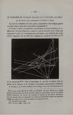 LE THÉORÈME DE CHASLES RELATIF AUX CUBIQUES GAUCHES.