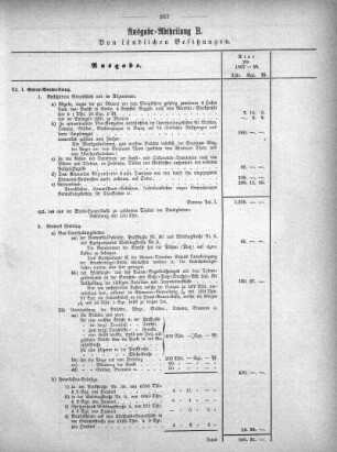 Tabellen: Ausgabe-Abtheilung B. vom ländlichen Besitzungen