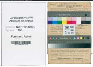 Entnazifizierung Reiner Porschen , geb. 10.09.1905 (Expedient)