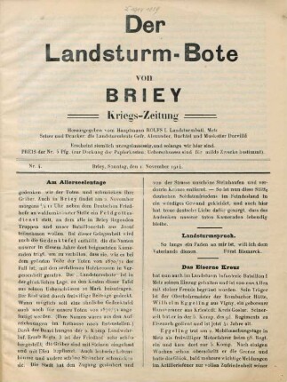 4.1914: Landsturm-Bote von Briey