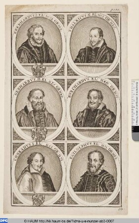 Eichstätter Bischöfe: Eberhard, Uldarich, Gebhard, Burchard, Conrad I., Egelolf