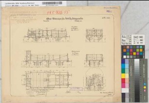 Offener Güterwagen für 15.000 kg Ladegewicht für die Dürener Kreisbahnen. Schnittzeichnungen der Waggonfabrik A.G. vorm. P. Herbrand & Cie., Köln-Ehrenfeld