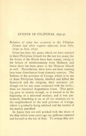 Events in Filipinas, 1630-32