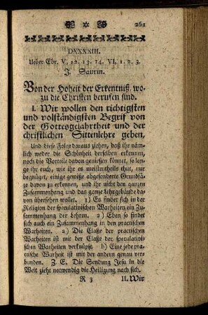 DXXXXIII. Ueber Ebr. V, 12. 13. 14. VI, 1. 2. 3.