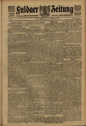Zweite Ausgabe vom Mittwoch, den 15. September 1909.