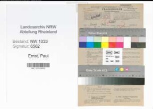 Entnazifizierung Paul Ernst , geb. 25.01.1909 (Schaffner)