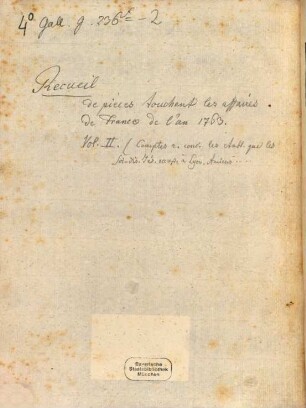 [Recueil de pièces touchant les affaires de France depuis 1750 - 1767]. [2], Compte rendu aux Chambres Assemblées ...