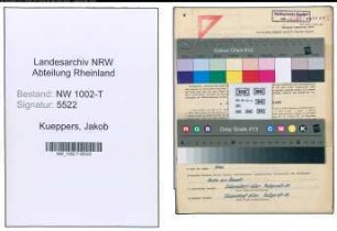 Entnazifizierung Jakob Kueppers , geb. 21.06.1901 (Techn.Stadtinspektor)