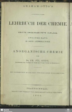 3: [Specielle Chemie der einfachen Radicale. Unorganische Chemie]