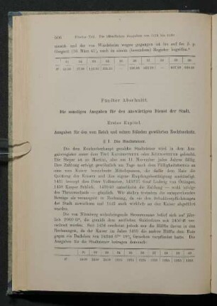 Fünfter Abschnitt. Die sonstigen Ausgaben für den auswärtigen Dienst der Stadt.