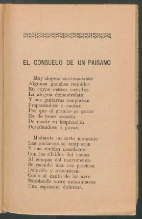 El consuelo de un paisano