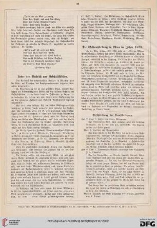 Die Weltausstellung in Wien im Jahre 1873