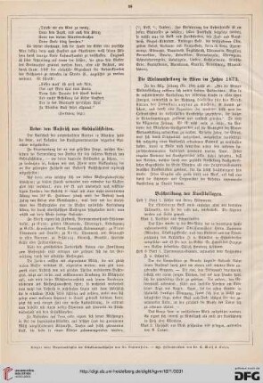 Die Weltausstellung in Wien im Jahre 1873