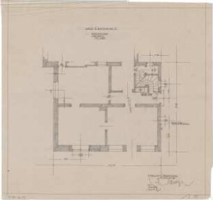 Gsaenger, Gustav; München - Moosach; Haus Eierschmalz, Wiederaufbau - Grundriss EG
