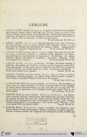 Gemälde (N. 1-67)