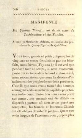 Manifeste de Quant Trung, roi de la cour de Cochinchine et du Tunkin