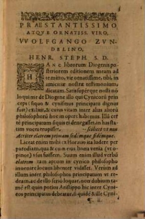 Diogenus Laertiu peri biōn, dogmatōn kai apophthegmatōn tōn en philosophia eudikimēsantōn biblia 10