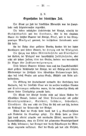 §. 9. Organisation der fränkischen Zeit.