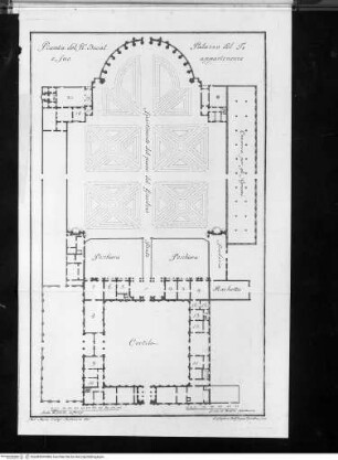 Descrizione storica delle pitture del Regio-Ducale Palazzo del Te fuori della porta di Mantova detta PusterlaGrundriss des Palazzo del Tè mit den Gartenanlagen - Pianta del Regio Ducal Palazzo del Te e sue appartenenze