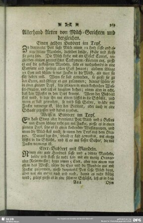 Allerhand Arten von Milch-Gerichten und dergleichen