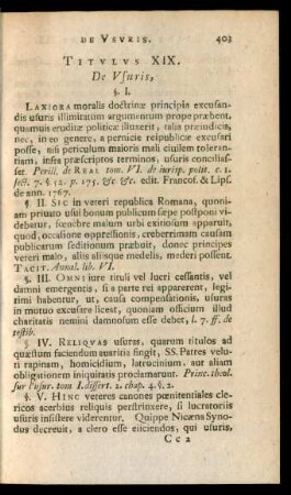 Titulus XIX. De Usuris,