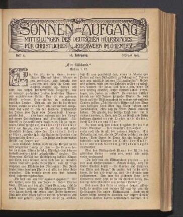 Heft 5. 16. Jahrgang. Februar 1914