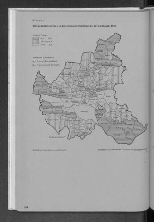 Schaubild 4 Stimmenanteile der CDU in den Hamburger Stadtteilen bei der Europawahl 1984