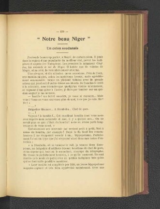 "Notre beau Niger". Un colon soudanais.