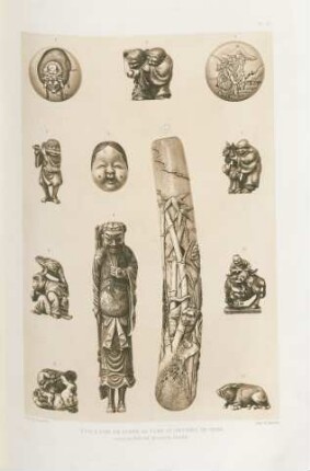 Étui à pipe en corne de cerf et netzkes en ivoire (Collection de M. Louis Gonse)
