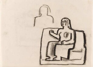 Studienblatt mit Sitzender